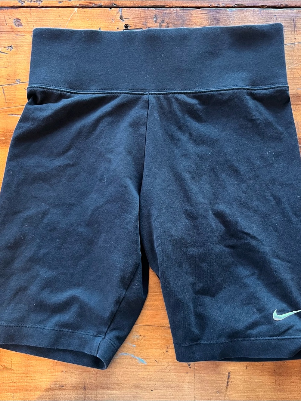 Nike Black womens Stretch Bike Shorts with Swoosh